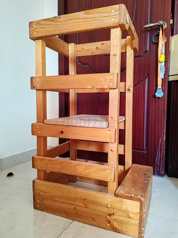 Sturdy Wooden Learning Tower for Kids