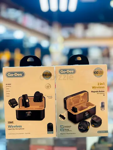 Go-Des 2-in-1 Wireless Lapel Clip Microphone  Magnetic Button Microphone