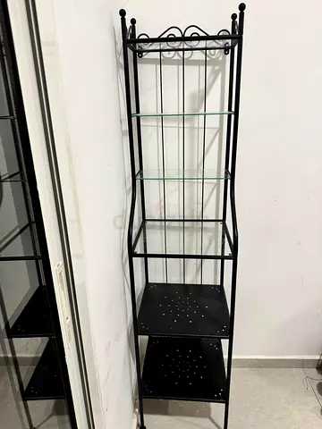 Elegant Black Metal Shelf Unit