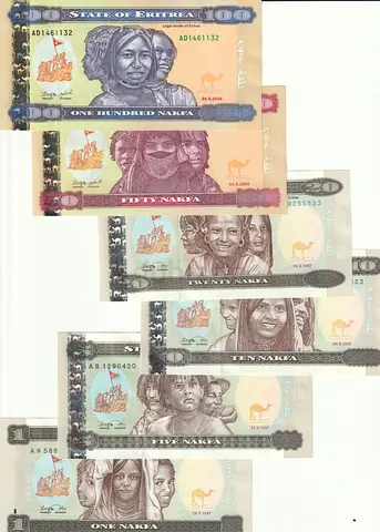 ERITREA BANKNOTE SET 1997-2004