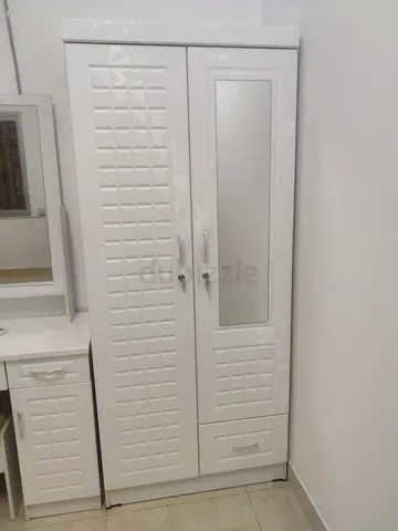 Stylish White Wardrobe with Mirror
