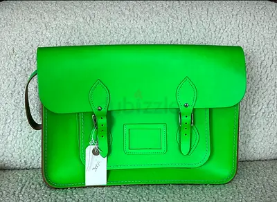 Brand New Lime Green Leather Satchel Bag
