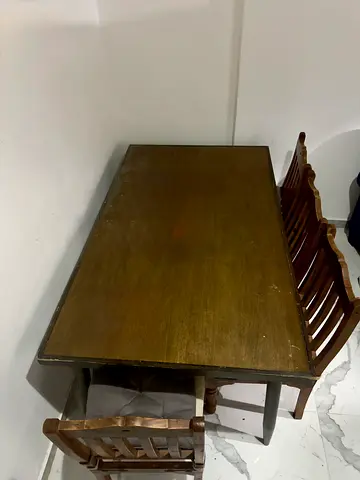 Sturdy Wooden Dining Table with Chairs