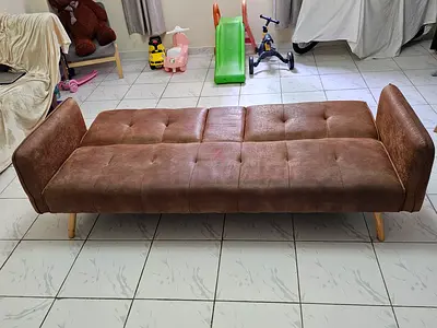 Stylish Brown LeatherSofa Bed