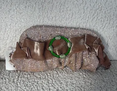 Shimmering Crystal Evening Clutch – Elegant Velvet  Emerald Stone Bag