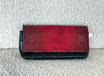 Luxury Two-Tone Exotic Skin Clutch Bag