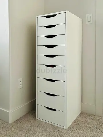Minimalist White Storage Cabinet with 10 Drawers