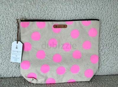 Brand New Snapdragon Lumpini Pink Polka Dot Zipper Pouch