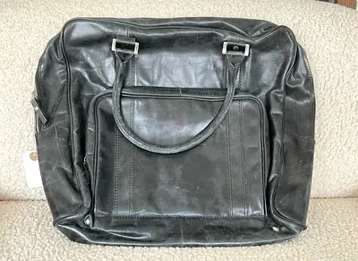 Premium Large Black Leather Tote – Professional Travel  Business Bag