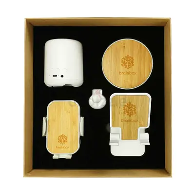 Promotional Tech Gift Sets with Brown Cardboard Gift Box
