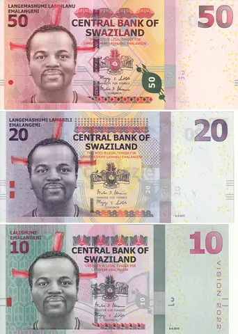 SWAZILAND BANKNOTE SET 2010-2017