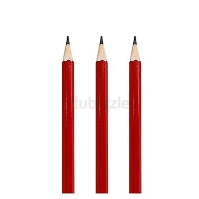 Set of 3 Red Pencils for Writing and Drawing