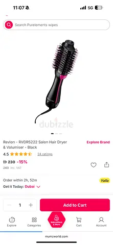 Revlon - RVDR5222 Salon Hair Dryer  Volumiser - Black