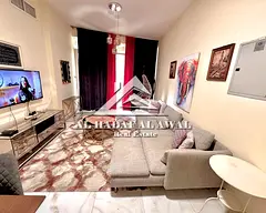 Luxury apartment for monthly rent, one bedroom and living room, in Al Qasba area