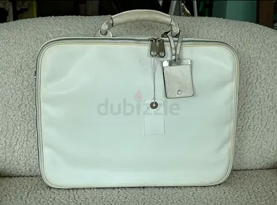 Professional White Minimalist Laptop Bag / Briefcase