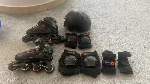 Roller Skating Gear Set with Helmet and Protectors