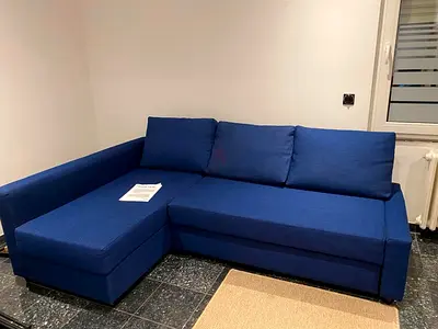 Modern sofa com bed blue color