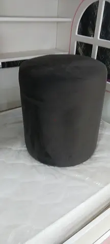 Stylish Black Velvet Ottoman Stool