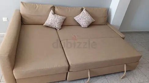 Comfortable Beige Sofa without small Cushions