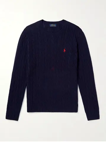 Ralph Lauren Sweater – Original – Multiple Colors  - Classic Navy Cable Knit Sweater