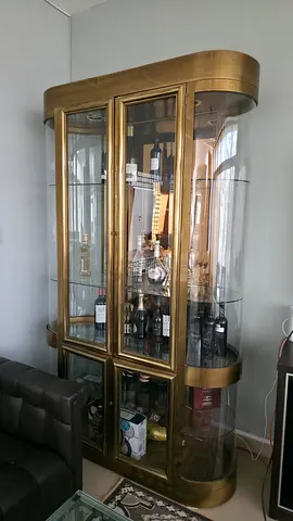 Mastercraft Brass Display Cabinet Vintage 1970s