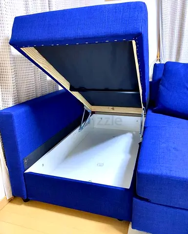 Stylish Blue Sofa with Storage