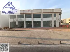 Shops and offices for rent, large spaces in Al Zahia area