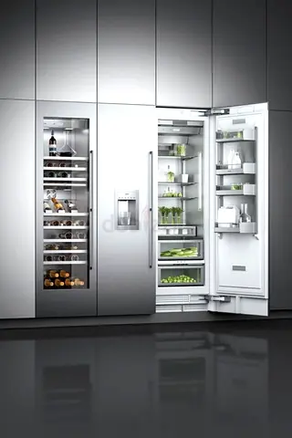 Gaggenau series 400 separate fridge and freezer set with wine cooler fully-integrated