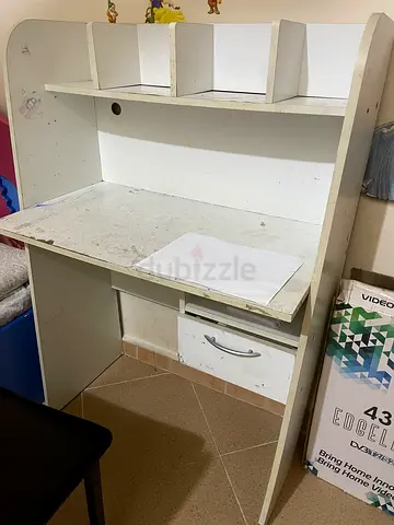 Functional Study Table with Shelves