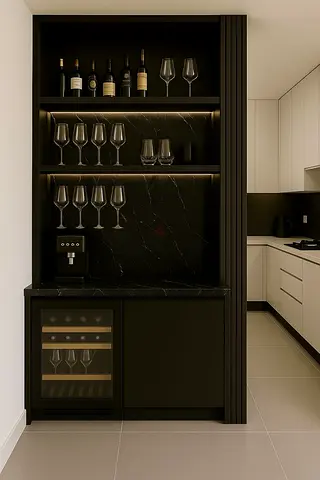 Sleek Modern Bar Unit storage
