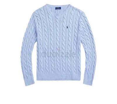 Ralph Lauren Sweater – Original – Multiple Colors  - Stylish Light Blue Cable