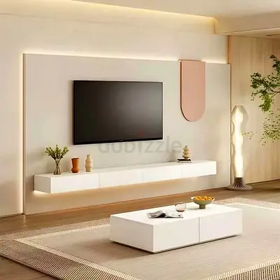 New design luxury modern home white TV unit