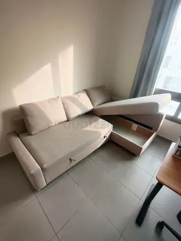 IKEA L Shape Sofa cum bed with big storage and you can fix the storage left or right anyside