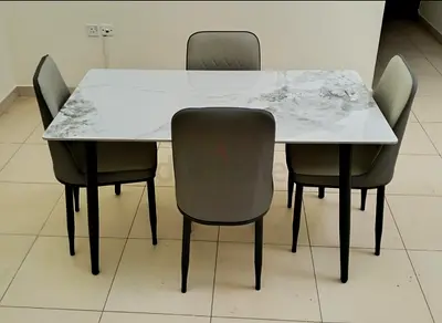 Modern Marble Dining Table with Chairs