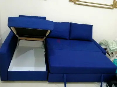 Comfortable Blue L-Shaped Sofa bed ikea