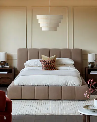 Luxury fabric bed king size