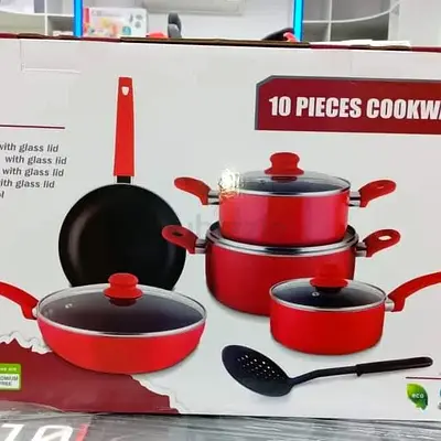 10-Piece Red Cookware Set
