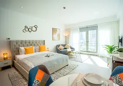 Trendy Studio With Balcony In The Heart of Dubai| Free full cleaning service