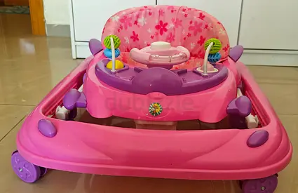 Pink Baby Walker with Play Features