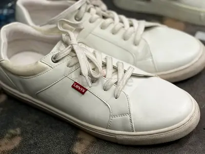 Gently Used Levis White Sneakers for Sale