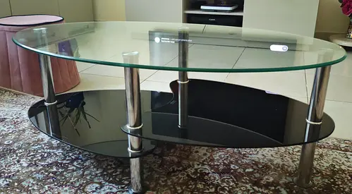 Stylish Modern Coffee Table with Glass Top, no visible flaws