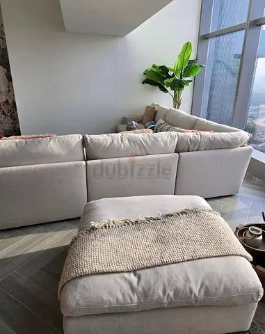 Looks great Home Center Swin feather filled Corner Sofa Beige