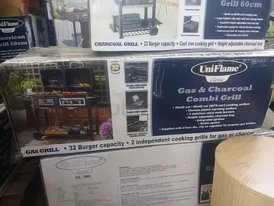 Uniflame charcoal and gass grill