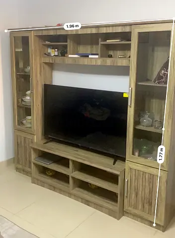 Elegant Wooden Entertainment Center with Storage ( without TV)