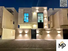 Two-story villa with a roof terrace, 6 master bedrooms, in Al-Amirah, near Mohammed Bin Zayed, price