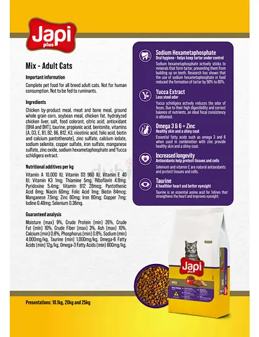 Premium Cat Food for Adult Cats - Japi Mix