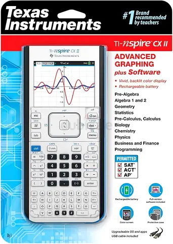 Texas Instruments TI-Nspire CX II Color Graphing Calculator with Student Software (PC/Mac)