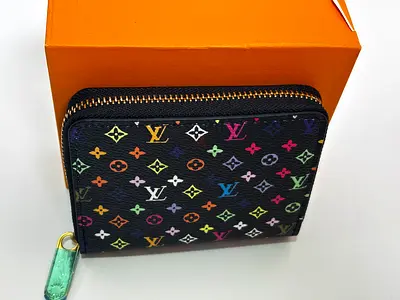 LV Louis Vuitton takashi Murakami wallet for women with box