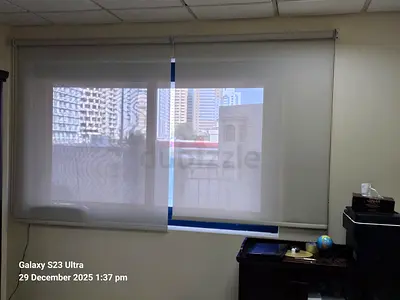 White roller blinds