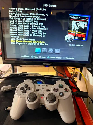 ps2 slim modded with games